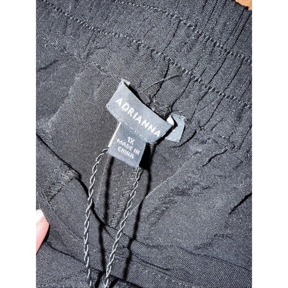 Adrianna Papell Black Airflow Woven Pull-On Wide Leg Crop Pants NWT Size 1X - Picture 6 of 10